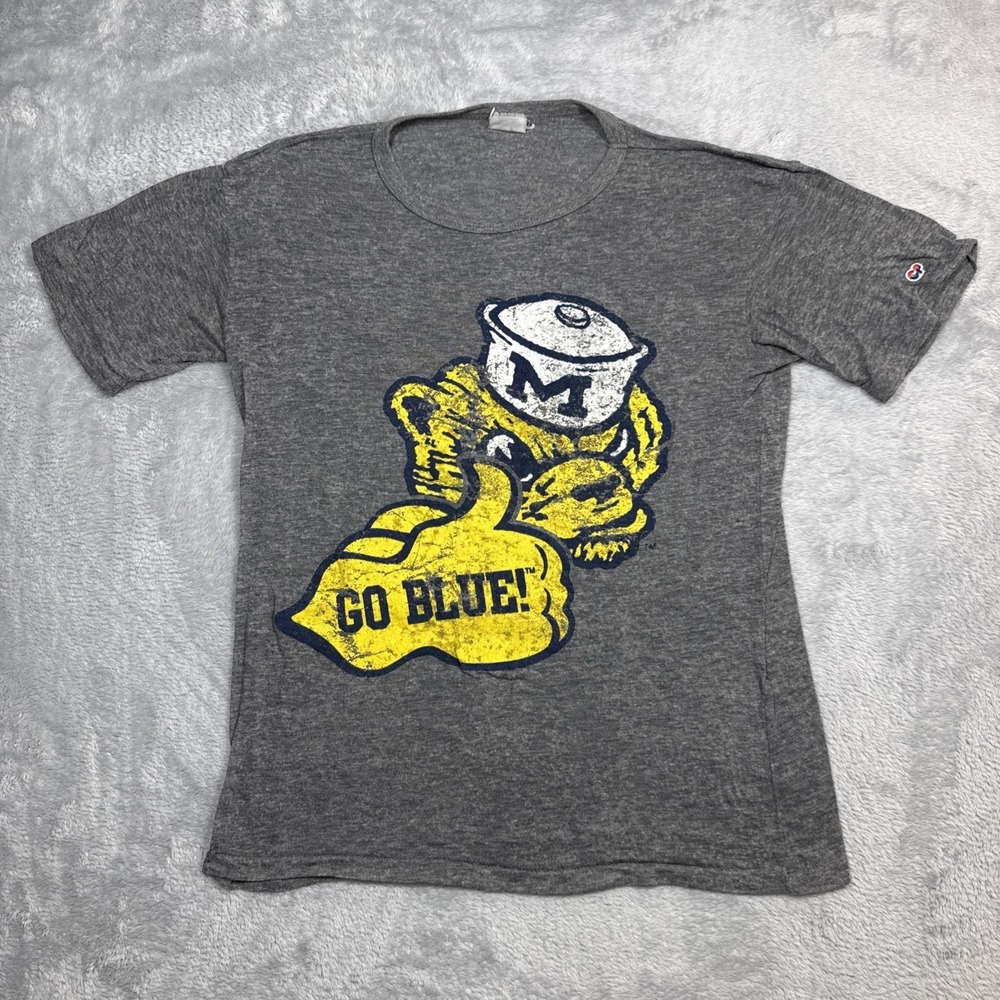 Vintage Chip & Pepper Michigan Wolverines‎ Shirt Men Medium Gray Thin Go Blue